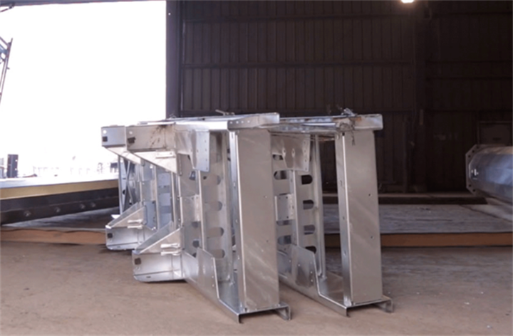 Fabricated hot-dip galvanized structural steel hardware assemblies for outdoor coastal construction